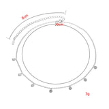 925 Silver CZ Crystal Charms Choker Necklace Gift For Women