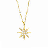 925 Silver Lightning Star Pendant Crystal Necklace for Women