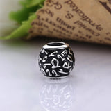 925 Sterling Silver Enamel Round Bead Charm for Bracelets European Jewelry