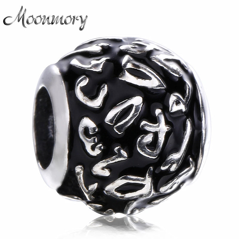 925 Sterling Silver Enamel Round Bead Charm for Bracelets European Jewelry