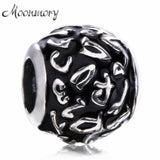 925 Sterling Silver Enamel Round Bead Charm for Bracelets European Jewelry