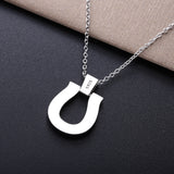 925 Silver Horseshoe U Shape Pendant Necklace for Women