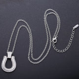 925 Silver Horseshoe U Shape Pendant Necklace for Women