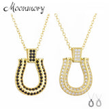 925 Silver Horseshoe U Shape Pendant Necklace for Women