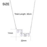 925 Silver Pearl Pendant Necklace Plated Choker For Women Christmas Gift
