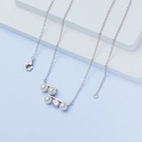 925 Silver Pearl Pendant Necklace Plated Choker For Women Christmas Gift