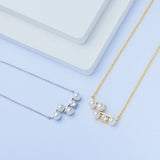 925 Silver Pearl Pendant Necklace Plated Choker For Women Christmas Gift