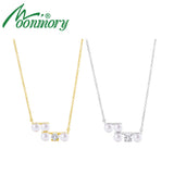 925 Silver Pearl Pendant Necklace Plated Choker For Women Christmas Gift