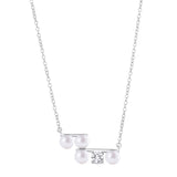925 Silver Pearl Pendant Necklace Plated Choker For Women Christmas Gift