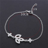 925 Silver Clover Chain Bracelet For Women Adjustable Wedding