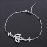 925 Silver Clover Chain Bracelet For Women Adjustable Wedding