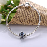 Star 925 Silver Crystal Charm Bead for Bracelet DIY Jewelry Gift