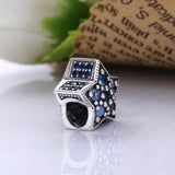 Star 925 Silver Crystal Charm Bead for Bracelet DIY Jewelry Gift