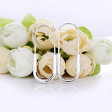 925 Sterling Silver Paper Clips Shape Earrings For Women Wedding Party