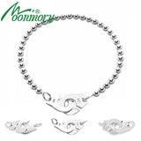 925 Silver Handcuff Bracelet for Women - Beads Chain Menottes