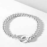 925 Silver Handcuff Bracelet for Women - Beads Chain Menottes