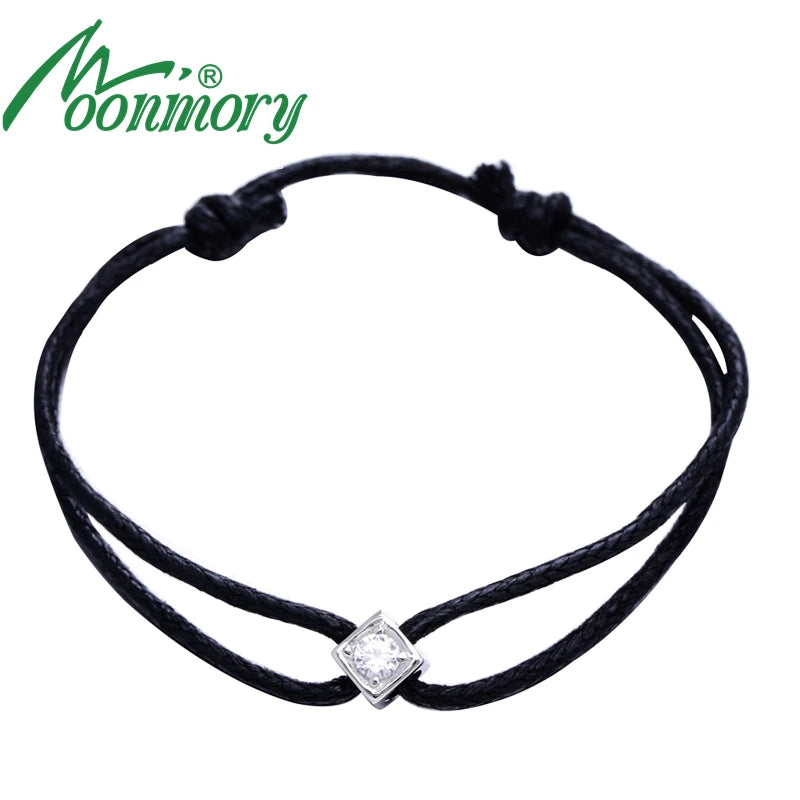 925 Silver Square Stone Bracelet Wedding Adjustable Gift