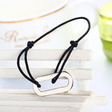 Adjustable S925 Sterling Silver Rectangle Bracelet with Rope for Women and Men