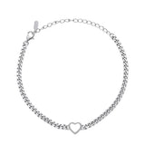 925 Silver Love Bracelet Enamel Heart Charm Chain Women Jewelry