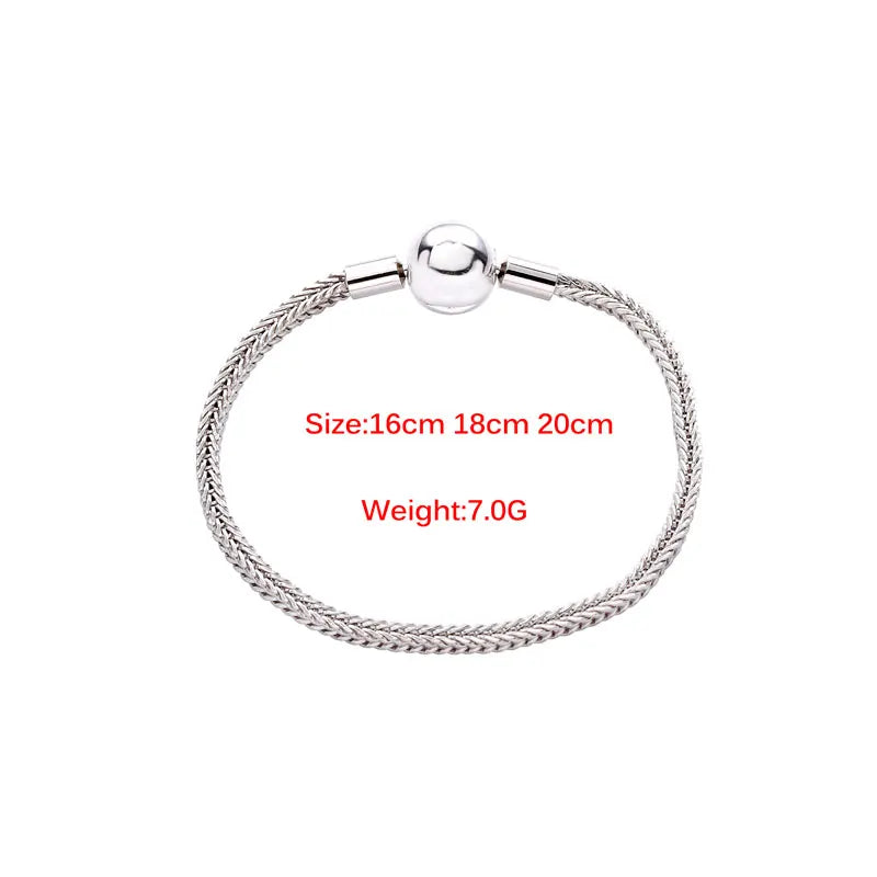 925 Silver Vintage Style Bracelet Spherical Clasp DIY Christmas