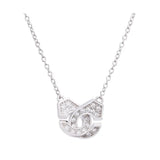 Silver 925 Handcuffs Lock Pendant CZ Neck Chain for Women And Men
