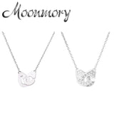 Silver 925 Handcuffs Lock Pendant CZ Neck Chain for Women And Men