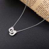 Silver 925 Handcuffs Lock Pendant CZ Neck Chain for Women And Men