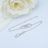 925 Silver Thin Bracelets Paperclip Bracelet Clear Zircon CZ Women Jewelry