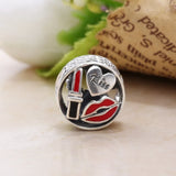 Glamour Kiss Autumn Silver Charm Zircon Bead Bracelet DIY