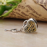 Heart Lock 925 Silver Charm Bead for Bracelet DIY Jewelry Making