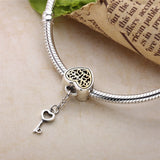 Heart Lock 925 Silver Charm Bead for Bracelet DIY Jewelry Making