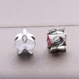 Orchid Charm 925 Sterling Silver Flower Bead for Bracelet DIY Jewelry