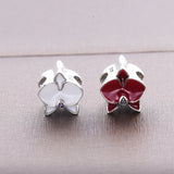 Orchid Charm 925 Sterling Silver Flower Bead for Bracelet DIY Jewelry