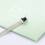 925 Silver Woven Mesh Bracelet for Charms Beads, Women Jewelry