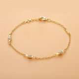 925 Silver Modern Love CZ Bracelet Shinny Stone-Studded