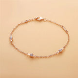 925 Silver Modern Love CZ Bracelet Shinny Stone-Studded