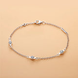 925 Silver Modern Love CZ Bracelet Shinny Stone-Studded