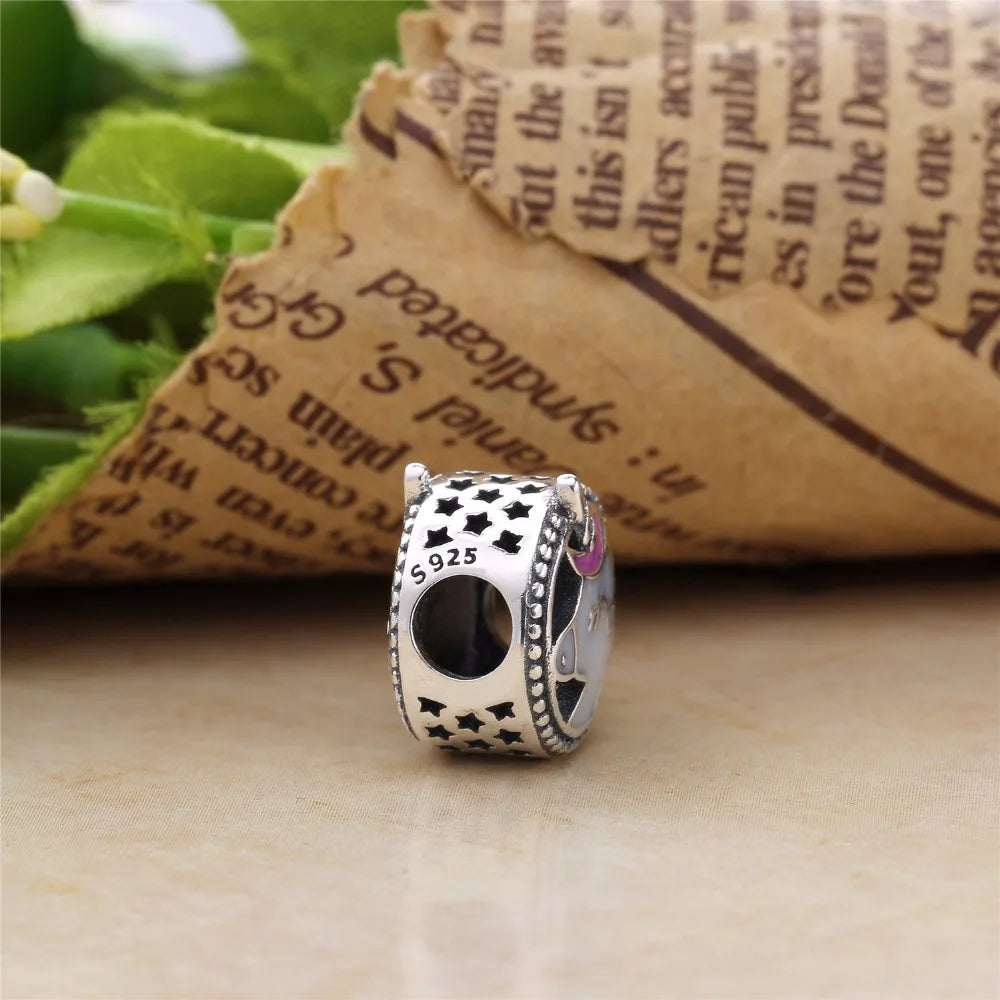 925 Silver Beads Enamel Charms for Snake Bracelet Women Jewelry