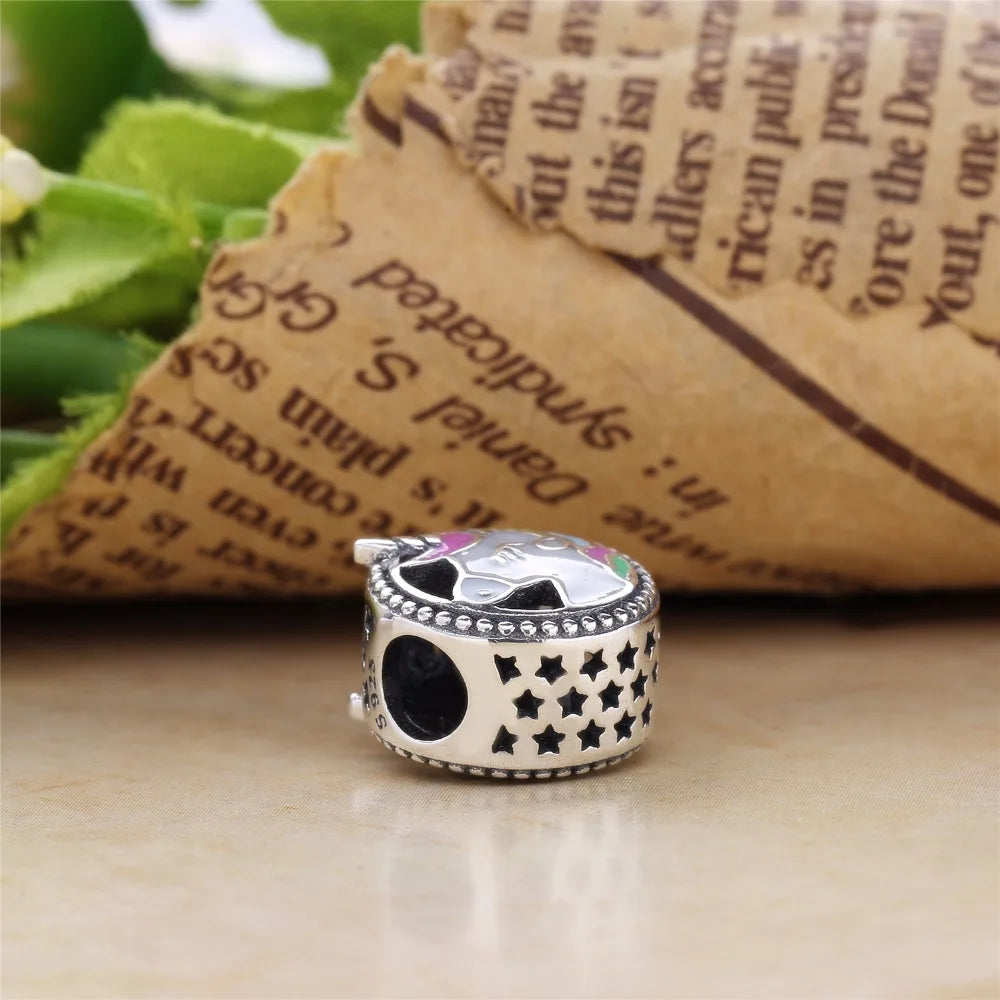 925 Silver Beads Enamel Charms for Snake Bracelet Women Jewelry