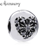 925 Silver Heart Snowflake Clip Beads for Charms Bracelets