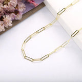 925 Silver Plated Paper Clip Chain Necklace Long Classic Jewelry