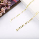 925 Silver Plated Paper Clip Chain Necklace Long Classic Jewelry