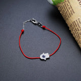 925 Silver Palm Red Rope Bracelet Women Silver Chain Jewelry Christmas Gift