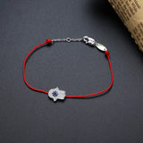 925 Silver Palm Red Rope Bracelet Women Silver Chain Jewelry Christmas Gift