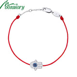 925 Silver Palm Red Rope Bracelet Women Silver Chain Jewelry Christmas Gift