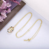 925 Silver 26 Letter Pendant Necklace Colorful Zircon CZ Women Jewelry