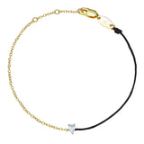 925 Silver CZ Crystal Bracelet Women Rope & Chain Water Drop Pop Jewelry
