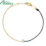 925 Silver CZ Crystal Bracelet Women Rope & Chain Water Drop Pop Jewelry
