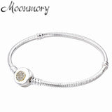 925 Silver Snake Chain Bracelet For Woman with Lock Clasp