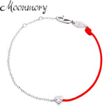 Heart-shaped Redrope Silver Bracelet For Women
